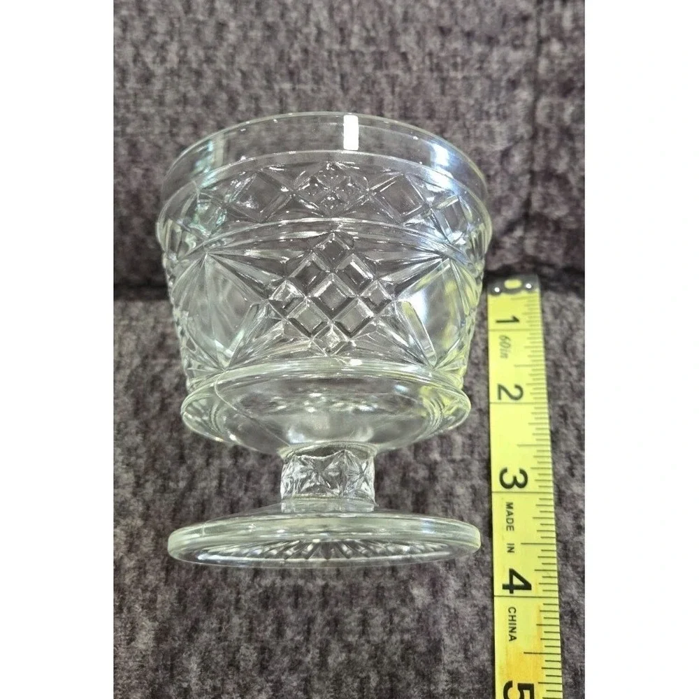 VINTAGE SET OF 5‎ CUT GLASS SHERBERT DESSERT CUPS PUDDING